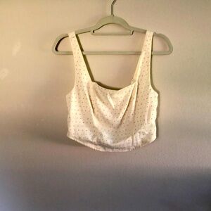 White sparkle crop top with adjustable straps